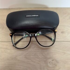 Dolce & Gabbana Black Round Prescription Glasses